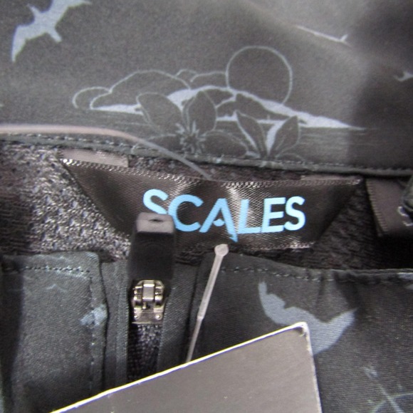 Scales 1/4 Zip Jacket Mens Small Pullover Dolphin Palm Island Print Stretch - Picture 3 of 7